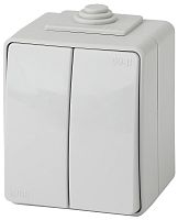 Переключатель накладной Эра Эксперт 2-кл. проходной IP65 серый картинка